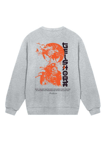 F4NT4STIC Sweatshirt Geishora Japan Streetstyle in grau meliert