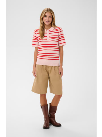 SAINT TROPEZ Strickpullover PilaSZ Gerade Passform in Chalk Pink Red Multi Stripe