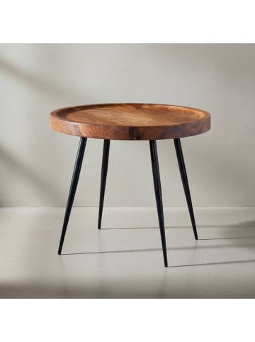 KADIMA DESIGN Beistelltisch | Sheesham/Metall, 46x40x46cm, Industrial