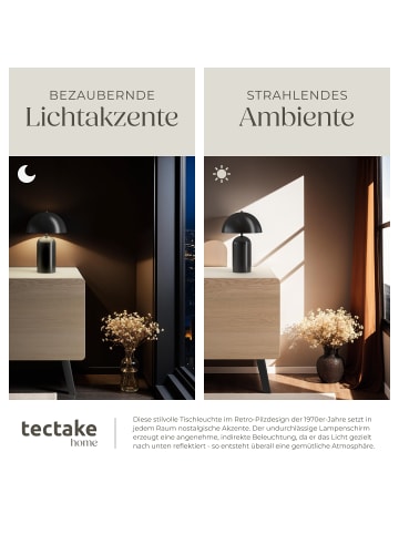 tectake Retro-Tischlampe Altea 25 x 37 cm, schwarz