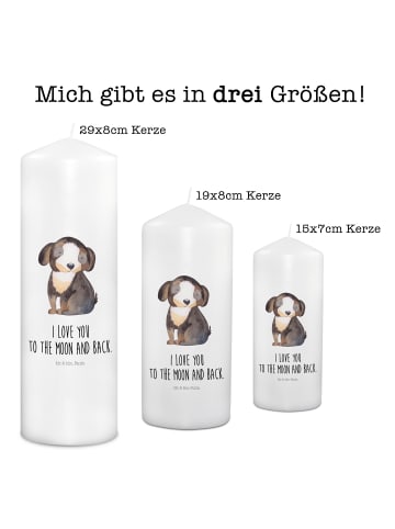 Mr. & Mrs. Panda Kerze Hund Entspannen mit Spruch in Weiß