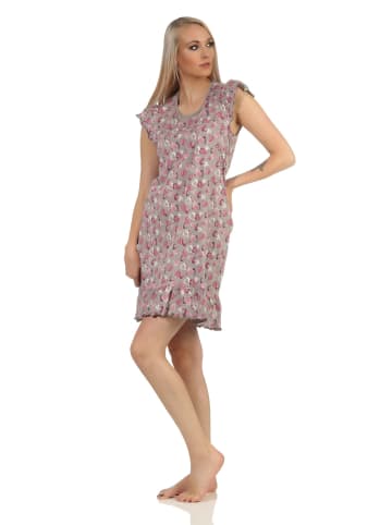 NORMANN kurzarm Nachthemd - 65085 in grau