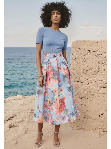 Vera Mont Faltenrock mit Jacquard in Blue/Rosé