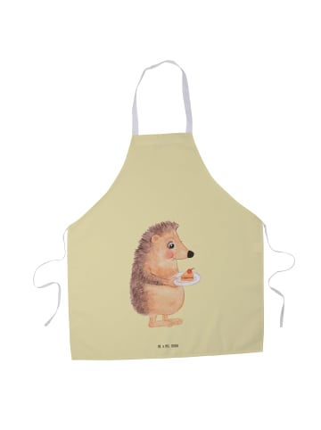 Mr. & Mrs. Panda Schürze Igel Kuchenstück ohne Spruch in Gelb Pastell