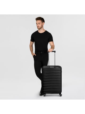 Franky London 4 Rollen Trolley M 65 cm mit Dehnfalte in black