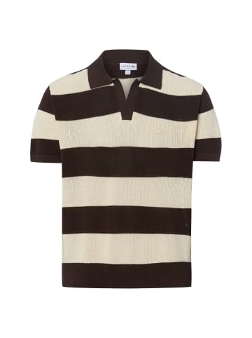 Lacoste Strickpoloshirt in schoko sand - 0001