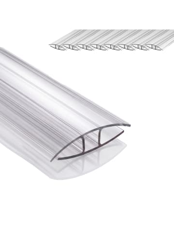 relaxdays 9 x H-Profil in Transparent - 121 cm