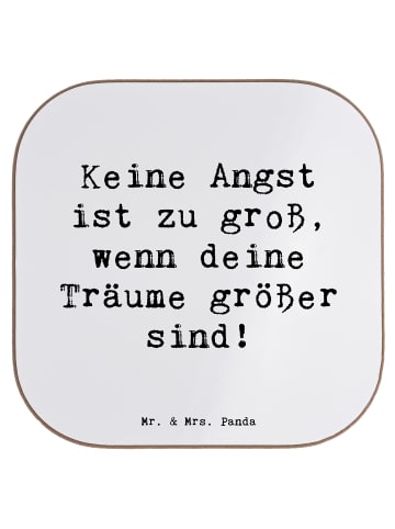 Mr. & Mrs. Panda Bierdeckel Spruch Angst überwinden mit Spruch in Weiß
