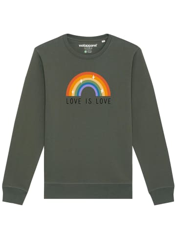 wat? Apparel Sweatshirt Love is Love in Khaki