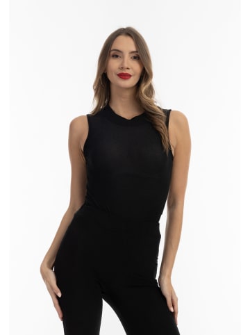 faina Damen Body In Glitzer-Optik in Schwarz