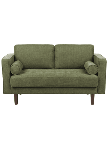 Beliani 2-Sitzer Sofa NURMO in Grün/Braun - (W) 140 x (H) 78 x (L) 74 cm