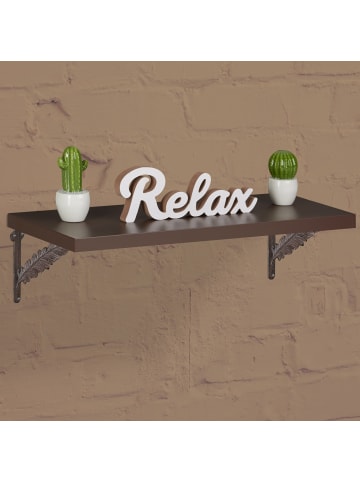 relaxdays 2x Regalwinkel Vintage in Braun