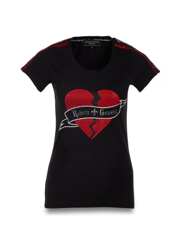 Roberto Geissini Broken Heart T-Shirt Schwarz