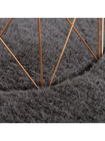 KADIMA DESIGN Hochflor Teppich Badezimmer waschmaschinenwaschbar Unifarben in Anthrazit