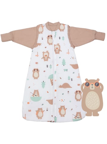 Schlummersack Babyschlafsack, 3.5 TOG in Beige-Weiß