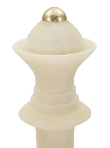 Mauro Ferretti Schachkönigin aus beigefarbenem und goldfarbenem Kunstharz, Ø 12 x 36 cm