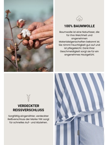 Schiesser Feinbiber-Bettwäsche-Set Marie in Hellblau