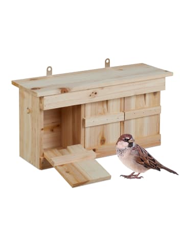 relaxdays Nistkasten in Natur - (B)43,5 x (H)22 x (T)15 cm