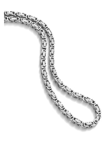 Adeliás Herren Edelstahl Königskette Halskette 60 cm in silber