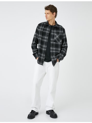 KOTON Shirt in Schwarz Karomuster