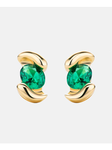 Diamant L'éternel Ohrringe aus 375 Gelbgold mit Smaragd