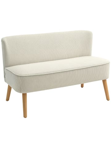 HOMCOM Sofa-117L x 56,5B x 77H cm-Cremeweiß