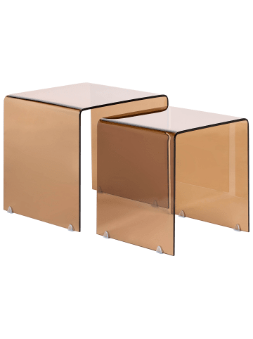 Beliani 2er-Set Beistelltisch KENDALL in Braun