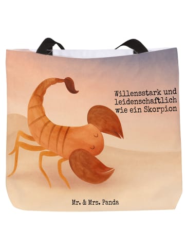 Mr. & Mrs. Panda Strandtasche Sternzeichen Skorpion Design mit S... in Weiß