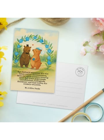 Mr. & Mrs. Panda Postkarte Bären Hochzeit Design mit Spruch in Weiß