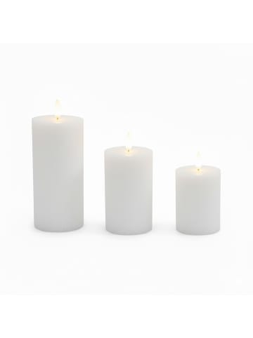 relaxdays 3 x LED Kerzen in Weiß