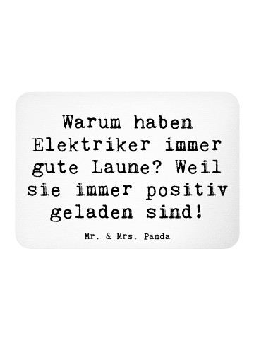 Mr. & Mrs. Panda magnet Spruch Positiver Elektriker mit Spruch in Weiß