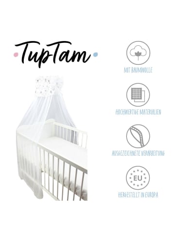 TupTam Babybett Himmel mit Schleife Transparent in grau/weiß