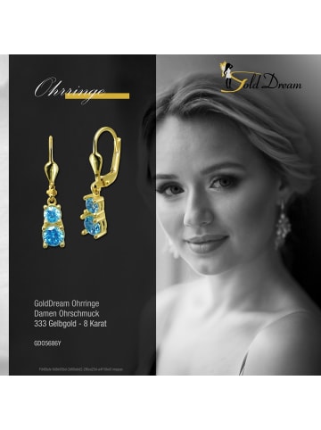 GoldDream Echtgold, 333er Gelbgold Damen Ohrhänger Dream Ohrring ca. 25mm