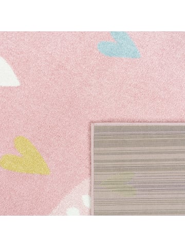 KADIMA DESIGN Kinderteppich Regenbogen Kinderzimmer in Rosa