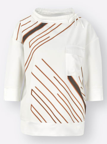 creation L Shirt in ecru-schoko-bedruckt