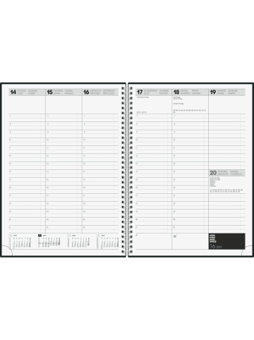 BRUNNEN Buchkalender 781 21x29,7cm 1 Woche/2 Seiten Kunstleder schwarz 2027