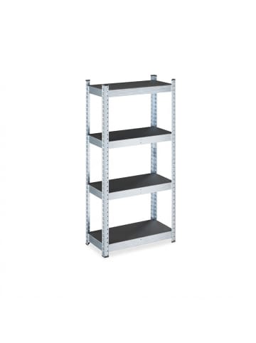 relaxdays Schwerlastregal in Schwarz/ Silber - (B)60 x (H)120 x (T)30 cm