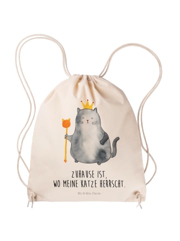 Mr. & Mrs. Panda gym tasche Katze König mit Spruch in Creme
