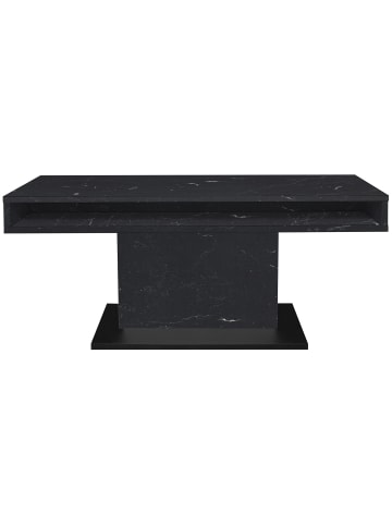 58 aufm Kessel COUCHTISCH Höhenverstellbar Else 2 110x59x60 Holz Keramikoptik Schwarz