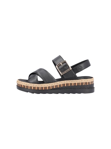 rieker Leder-Sandalen „Lugano“ Schwarz