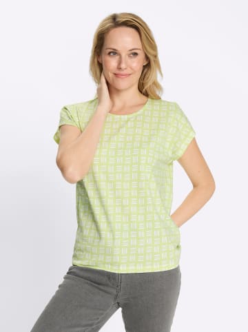 Sieh an! Kurzarm-Shirt in pistazie-ecru-bedruckt