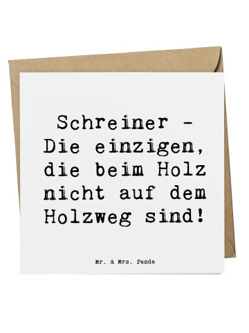 Mr. & Mrs. Panda Grußkarte Spruch Schreiner Handwerk mit Spruch in Weiß