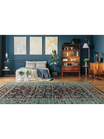 Kayoom Kurzflor Teppich Charme 225 in multi - blau - rechteckig