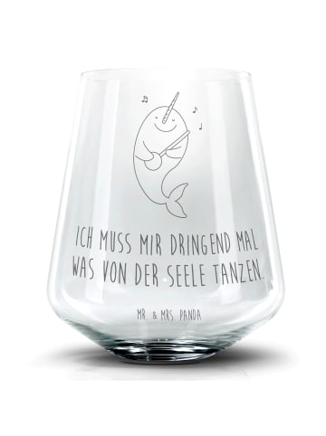 Mr. & Mrs. Panda Blümchentail Glas Narwal Gitarre mit Spruch in Transparent