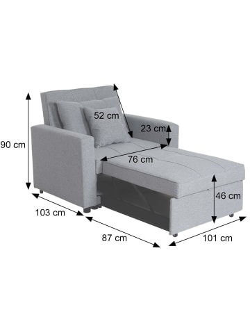 MCW Schlafsessel L90 mit Liegefläche, Taupe