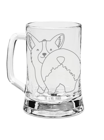 Mr. & Mrs. Panda Gravur Bierkrug Corgi Po ohne Spruch in Transparent