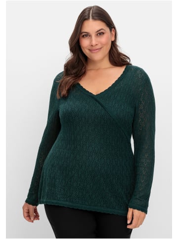 sheego Pullover in tiefgrün