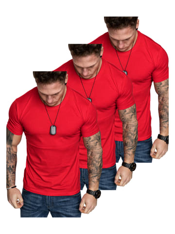 Amaci&Sons 3er-Pack T-Shirts 3. LANCASTER in (3x Rot)