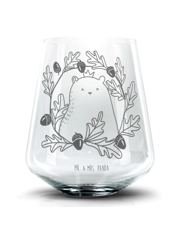 Mr. & Mrs. Panda Blümchentail Glas Bär König ohne Spruch in Transparent