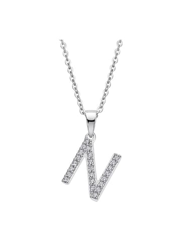 LOTUS silver Buchstabe N Halskette 925 Sterling Silber ca. 42cm silber, weiß